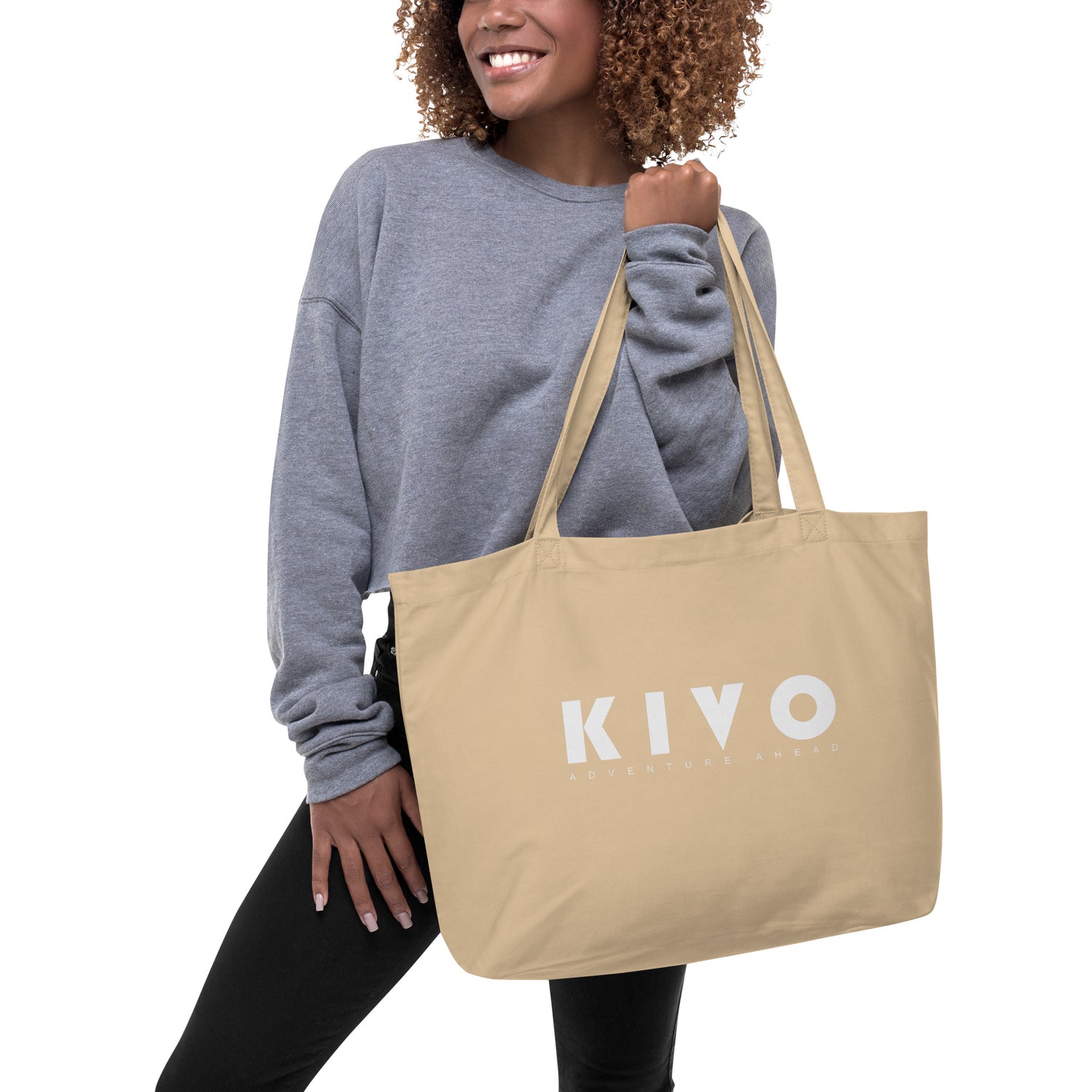KIVO "Natural" large organic tote bag